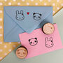 Bunny And Panda Kawaii Polymer Stamp Set, thumbnail 1 of 7