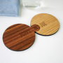 Set Of Two Personalised Wood Interlocking Coasters, thumbnail 1 of 7