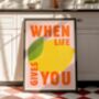 Life Lemons Quote Kitchen Wall Art Print Food Lover Gift, thumbnail 4 of 8