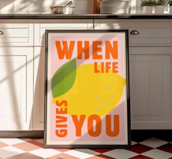 Life Lemons Quote Kitchen Wall Art Print Food Lover Gift, 4 of 8