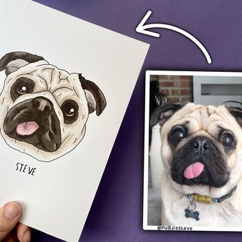 Personalised Pet Face Portrait Print, 4 of 10