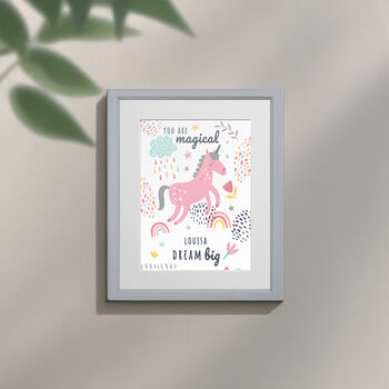 Personalised Unicorn Children’s Nursery Framed Print, 5 of 10