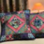 Handmade Indian Patchwork Cushion Cover Blue, thumbnail 3 of 7