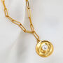 Link Chain Necklace With Pearl Coin, thumbnail 1 of 5