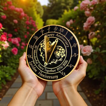 50th Golden Anniversary Sundial Gift Celebration Present, 6 of 10