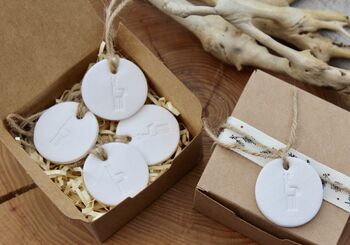 Reindeer And Tree Ceramic Tags, 2 of 6
