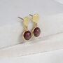 Salina Gold Plated Disc And Garnet Earrings, thumbnail 1 of 4