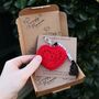 Personalised Crochet Heart Keyring Gift, thumbnail 3 of 9