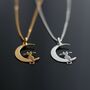 Cat Necklace, Silver Cat And Moon, thumbnail 4 of 8