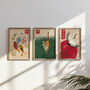Japanese Wall Art Set Of Three Prints | Tiger, Koi Fish And Crane, thumbnail 1 of 8