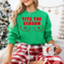 Tits The Season Christmas Jumper In Sand, thumbnail 9 of 12