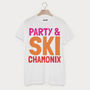 Chamonix Retro Men's Après Ski Alpine Slogan T Shirt, thumbnail 2 of 2