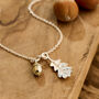 Little Acorn And Oak Leaf Silver Or Gold Necklace, thumbnail 4 of 7