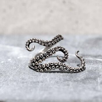 Sterling Silver Adjustable Octopus Ring, 3 of 7