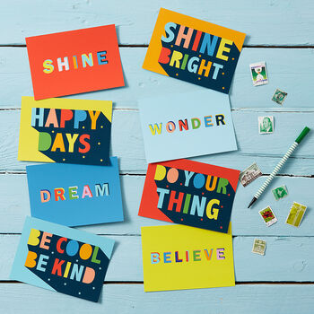 Positive Message Postcards/Mini Prints Set Of Eight, 3 of 3