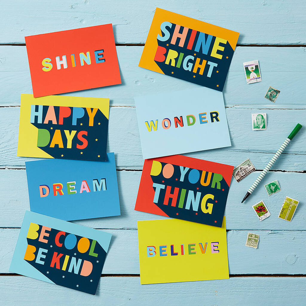 Positive Message Postcards/Mini Prints Set Of Eight By The North Kind