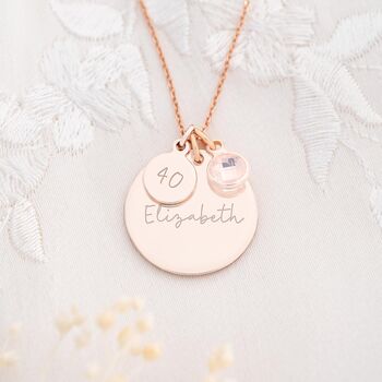 Personalised 40th Birthday Disc Necklace, 4 of 8