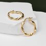 9ct Yellow Gold Twisted Hoop Earrings 17mm 22.5mm, thumbnail 4 of 6