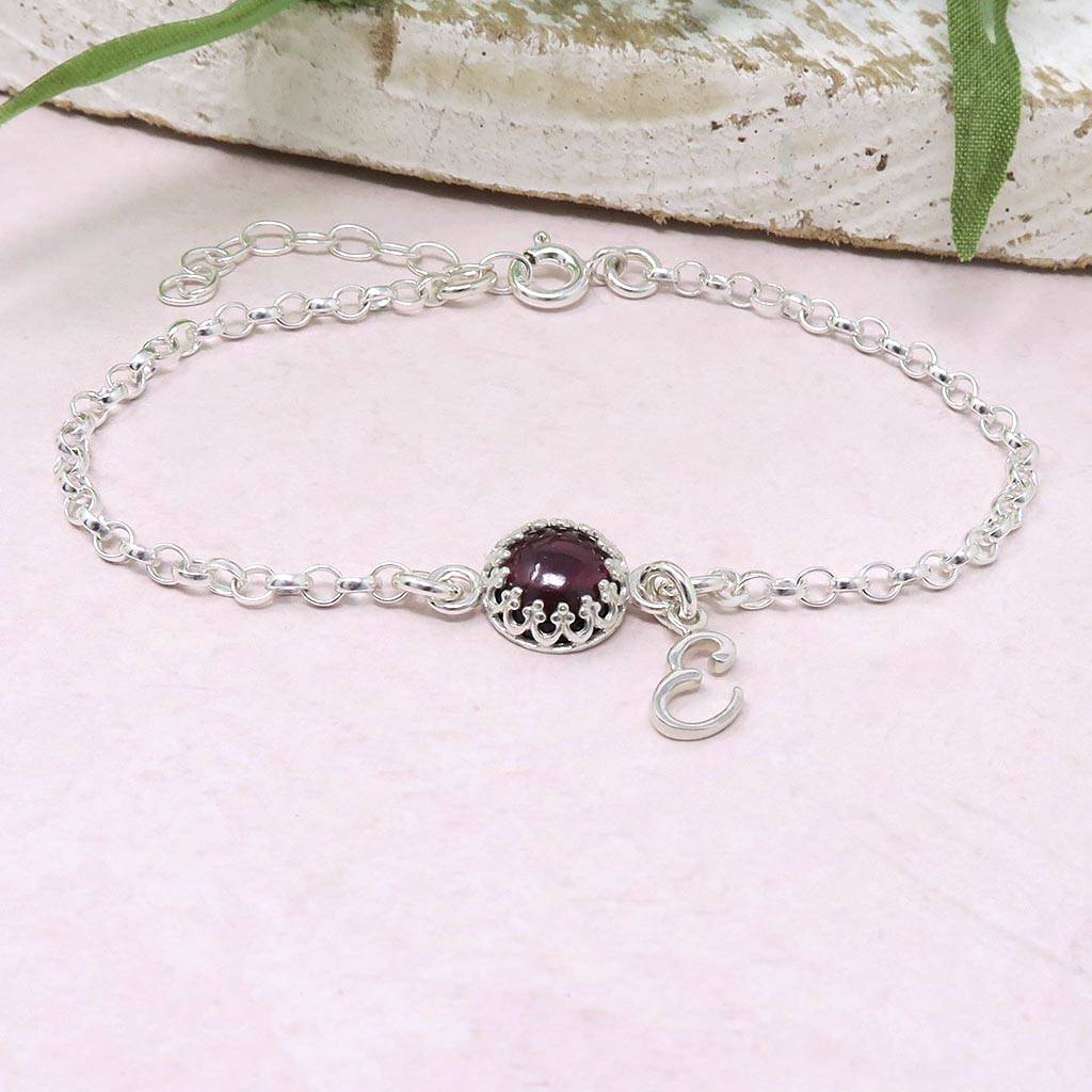 Garnet Bracelet January Birthstone Can Be Personalised By Wished For