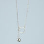 Sterling Silver Cat Pendant Necklace With Hanging Bell, thumbnail 1 of 5