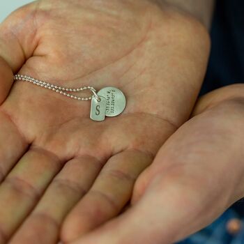 Coordinates Disc And Initial Dog Tag Necklace, 2 of 6
