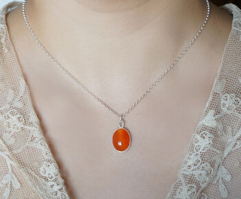 Carnelian Necklace In Sterling Silver, 2 of 3