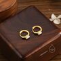 Sterling Silver Oval White Opal Huggie Hoop Earrings, thumbnail 3 of 10