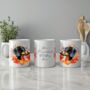 Personalised Dog Mug Black And Tan Dachshund In An Autumn Wreath, thumbnail 2 of 2