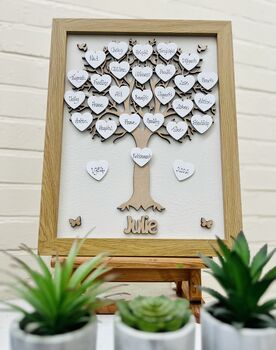 Personalised Retirement Gift Tree Framed Wooden Tree, 3 of 12