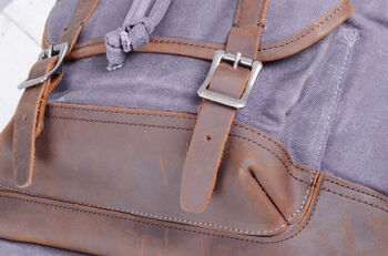 Canvas Backpack With Leather Detail, 12 of 12