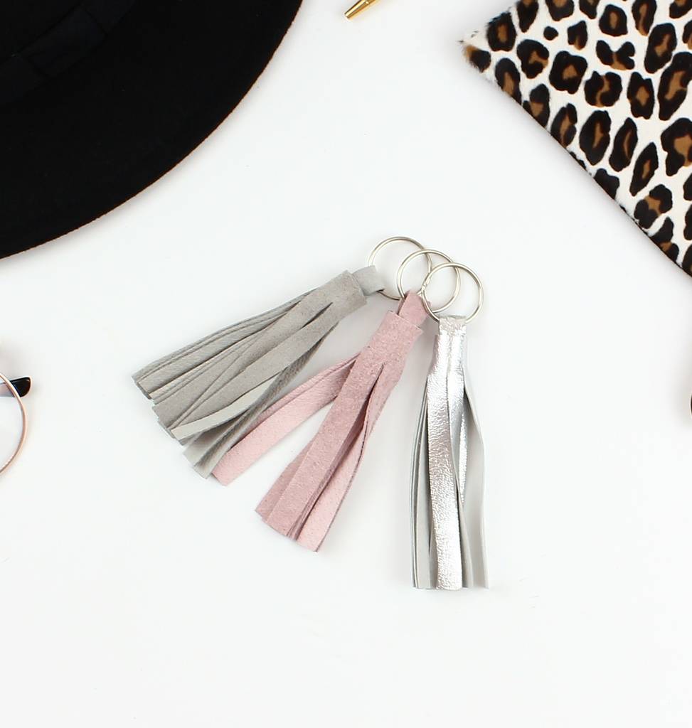 Image of Leather Fringe Key Ring