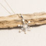 Silver Snowflake And Pearl Pendant, thumbnail 1 of 4