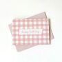 Happy Birthday Pink Gingham Mini Greetings Card, thumbnail 2 of 3