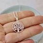 Sterling Silver Tree Of Life Round Necklace, thumbnail 2 of 8