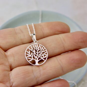 Sterling Silver Tree Of Life Round Necklace, 2 of 8