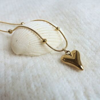Chunky Gold Heart Jewelry Set In Personalised Pouch, 7 of 8