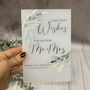 Botanical Personalised Leave Your Wishes Acrylic Sign Opaque A5 Wedding Guest Book Sign, thumbnail 2 of 6