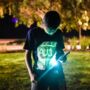 Childrens Interactive Green Glow T Shirt In Black, thumbnail 4 of 9