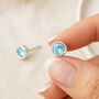 Sterling Silver March Birthstone Stud Earrings – 7mm, thumbnail 1 of 7
