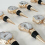 Agate Crystal Wine Bottle Stopper, Gold Or Silver, thumbnail 6 of 7
