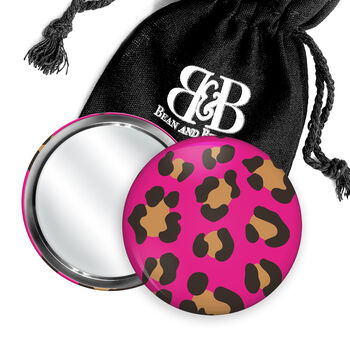 Makeup And Cosmetic Bag Gift Set Hot Pink Leopard Print, 6 of 12