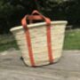 French Market Basket With Short Orange Leather Handles, thumbnail 4 of 7