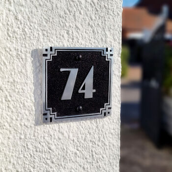Personalised Cubic Art Deco House Address Bespoke Plaque, 3 of 4