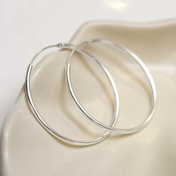 Sterling Silver 45mm Hoop Earrings, 5 of 8