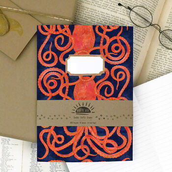 Octopoda Octopus Print A5 Lined And Plain Notebook Set, 4 of 7