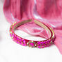 Leaf Diamante Gem Headband In Pink, thumbnail 1 of 4