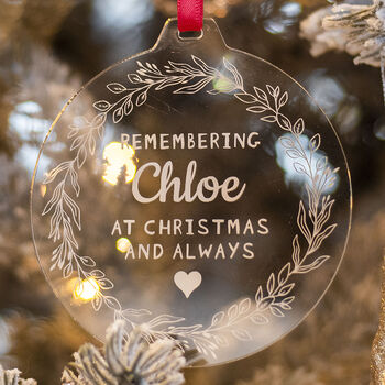 Remembrance Wreath Acrylic Christmas Tree Decoration, 4 of 5