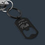 Black Bottle Opener Keyring 'Let's Get Piste' | Key Accessory | Gift For Dad | Fathers Day | Skiing, thumbnail 2 of 3