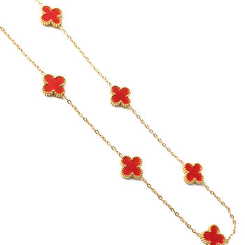 Clover Necklace Gold/Red, 2 of 2