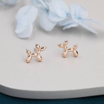 Sterling Silver Balloon Dog Stud Earrings, 2 of 12